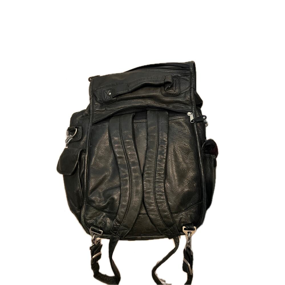 Vintage Canyon Outback black leather backpack - Picture 2 of 6
